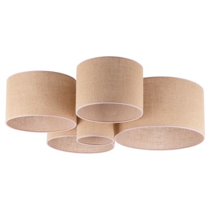 Duolla - Plafón ROLLER PENTO 5xE27/60W/230V beige