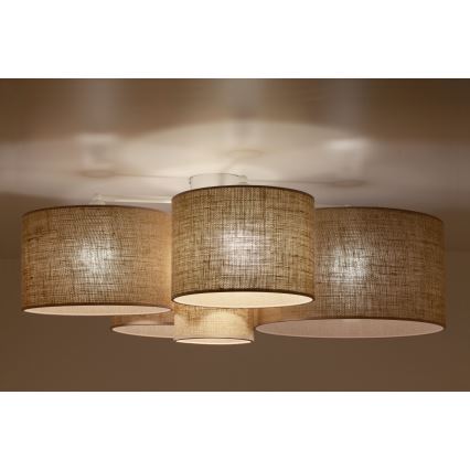 Duolla - Plafón ROLLER PENTO 5xE27/60W/230V beige