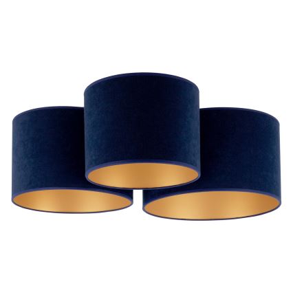 Duolla - Plafón ROLLER TRIO 3xE27/60W/230V azul