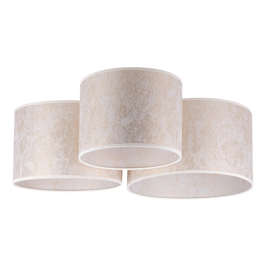 Duolla - Plafón ROLLER TRIO 3xE27/60W/230V blanco/dorado