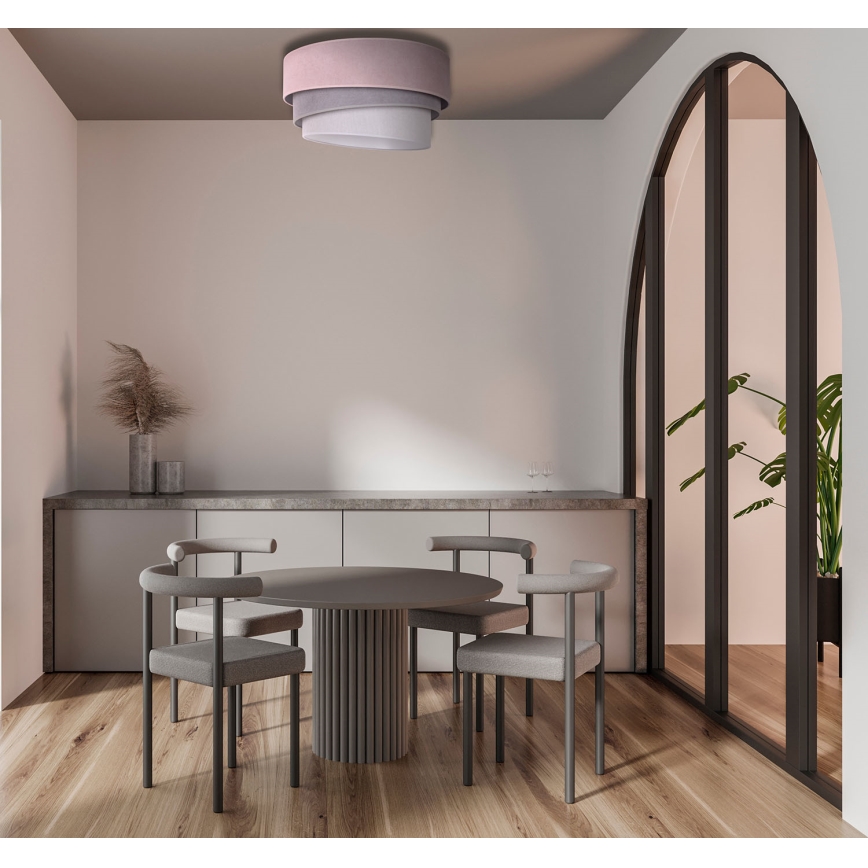 Duolla - Plafón TRIO 1xE27/15W/230V diá. 45 cm rosa/gris/blanco