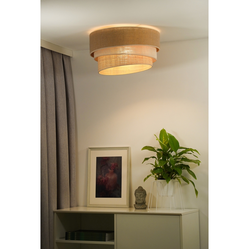 Duolla - Plafón YUTE TRIO 3xE27/15W/230V diá. 60 cm marrón/gris/beige