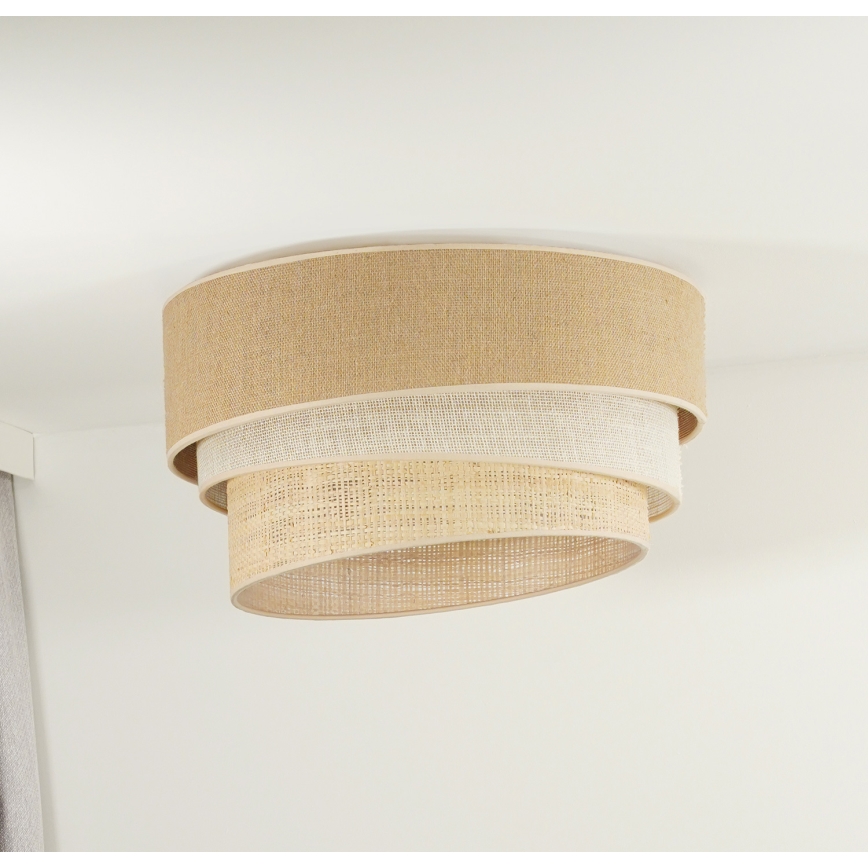 Duolla - Plafón YUTE TRIO 3xE27/15W/230V diá. 60 cm marrón/gris/beige