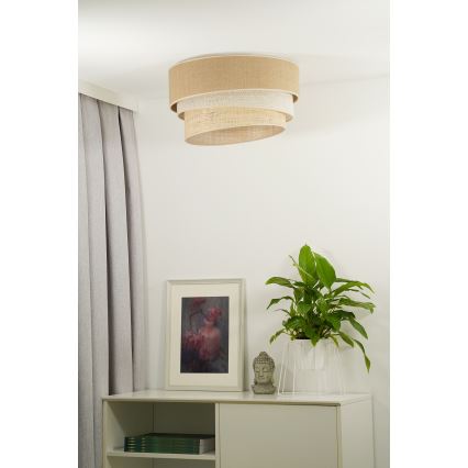 Duolla - Plafón YUTE TRIO 3xE27/15W/230V diá. 60 cm marrón/gris/beige