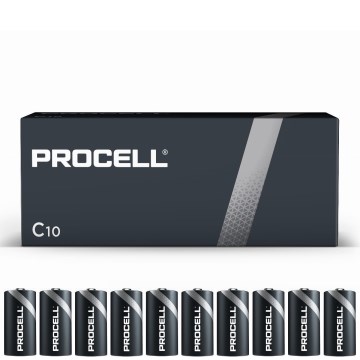 Duracell - 10 pz Batería alcalina Procell Industrial LR14/C 1,5V 9038 mAh
