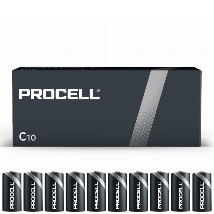 Duracell - 10 pz Batería alcalina Procell Industrial LR14/C 1,5V 9038 mAh