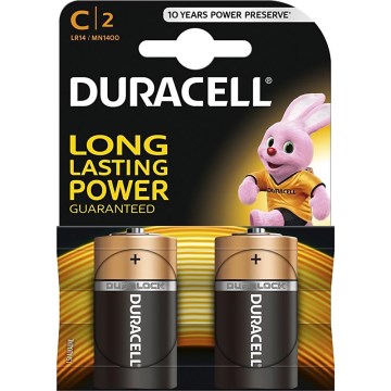 Duracell - 2 pz Batería alcalina Basic LR14/C 1,5V 2200 mAh