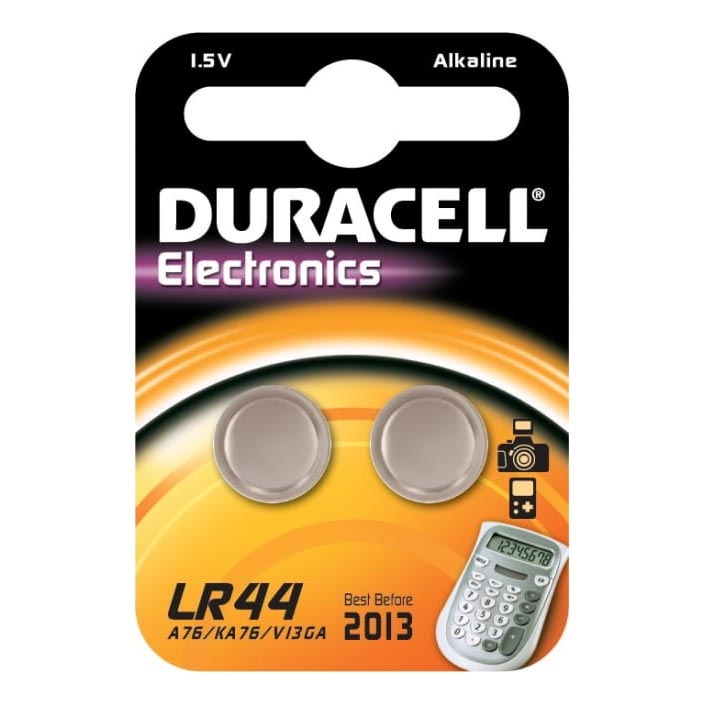 Duracell - 2 pz Batería alcalina LR44/A76 1,5V 150 mAh