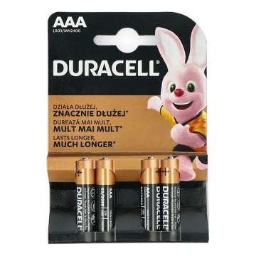 Duracell - 4 pz Batería alcalina Basic LR03/AAA 1,5V 2400 mAh
