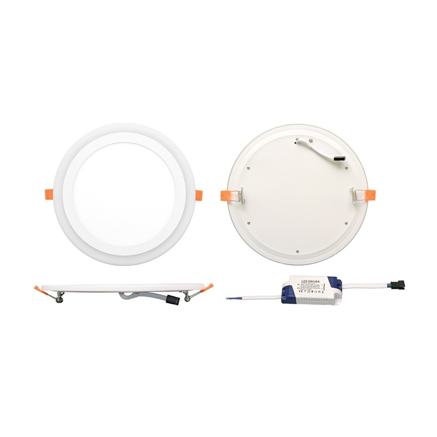 LED Lámpara empotrable DUO LED/18W/230V + LED/6W