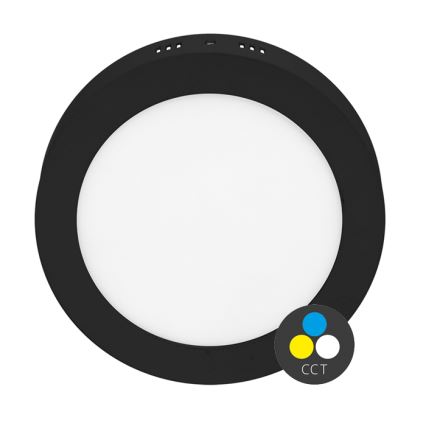 Plafón LED LADA LED/18W/230V 3000/4000/6000K diá. 22 cm negro