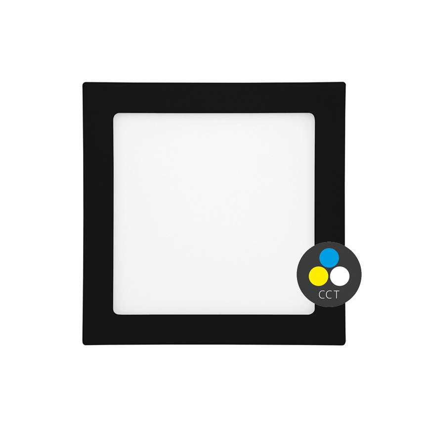 Lámpara empotrable de baño LED RAFA LED/12W/230V 3000/4000/6000K 17x17 cm IP44 negro
