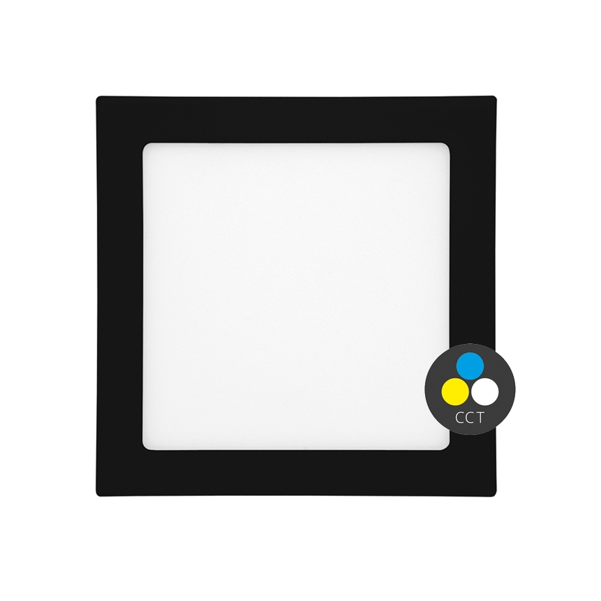 Lámpara empotrable de baño LED RAFA LED/18W/230V 3000/4000/6000K 22x22 cm IP44 negro
