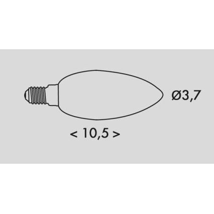 Bombilla LED RETRO C37 E14/2W/230V 3000K 320lm