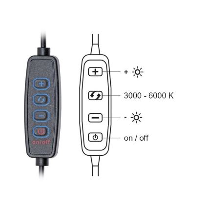 Lámpara de mesa LED regulable PRIM LED/10W/230V 3000-6000K negro