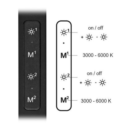 Lámpara de mesa LED regulable SPACE LED/8W + LED/11W/230V 3000-6000K negro