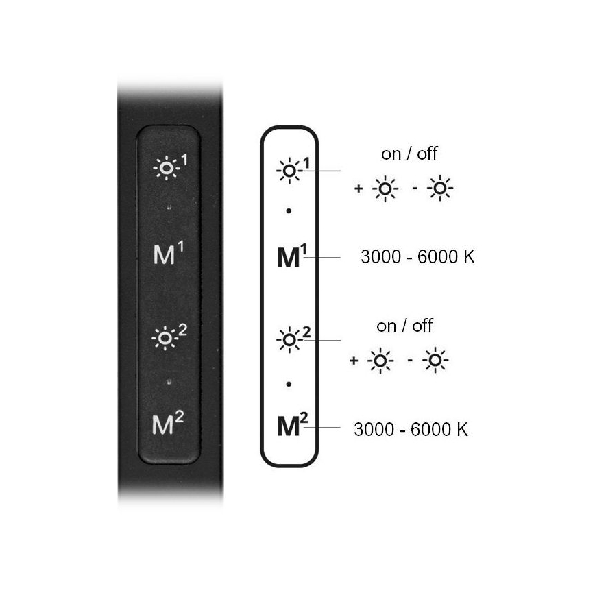 Lámpara de mesa LED regulable SPACE LED/8W + LED/11W/230V 3000-6000K negro