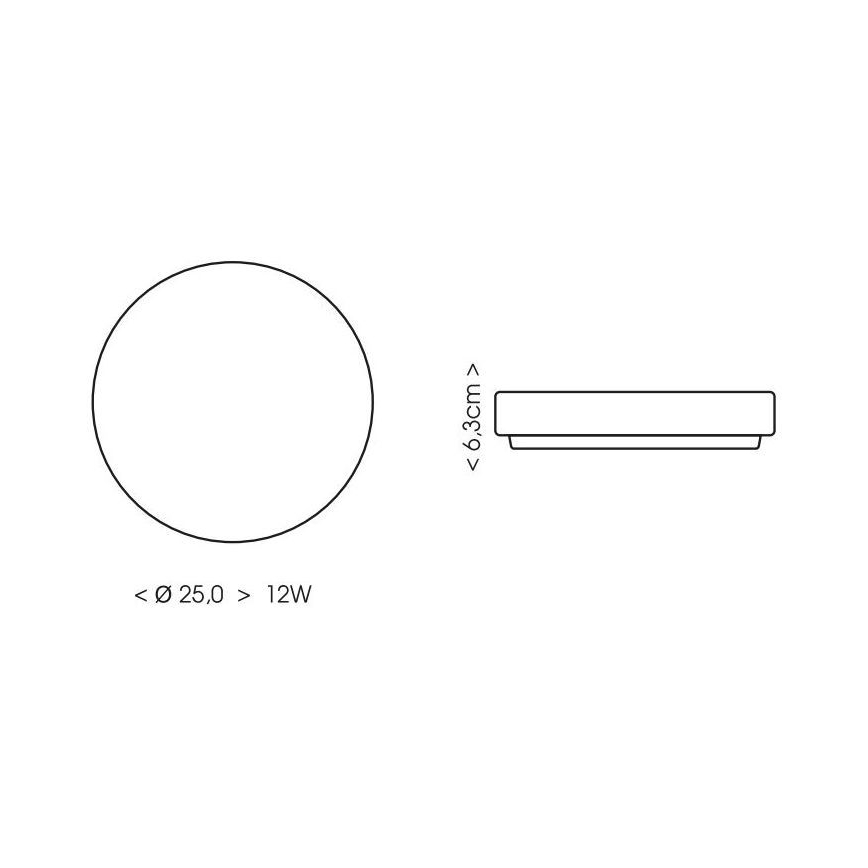 Plafón LED de baño LIRA LED/12W/230V 4000K diá. 25 cm IP44 negro