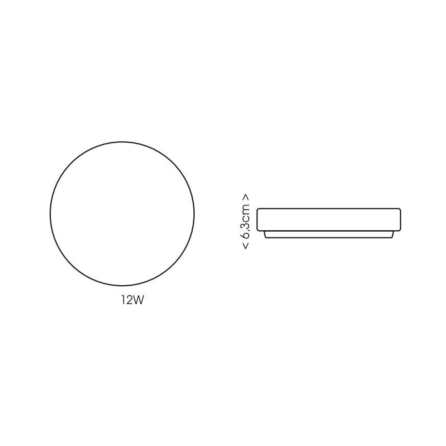 Plafón LED de baño LIRA LED/12W/230V 4000K diá. 24 cm IP44