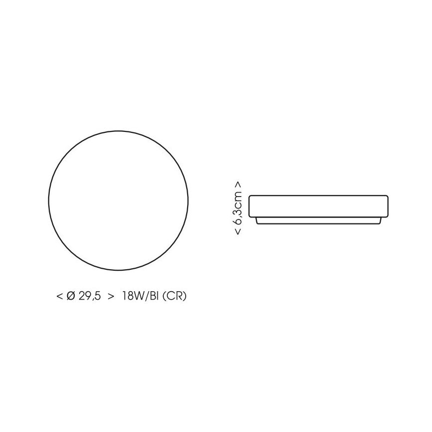 Plafón LED de baño LIRA LED/18W/230V 4000K diá. 29,5 cm IP44 negro
