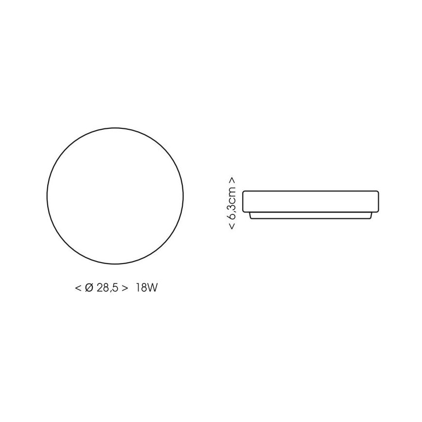 Plafón LED de baño LIRA LED/18W/230V 4000K diá. 28,5 cm IP44