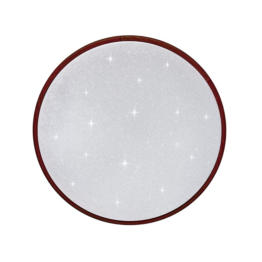 Plafón LED regulable LENA LED/60W/230V 3000-6500K roble + control remoto