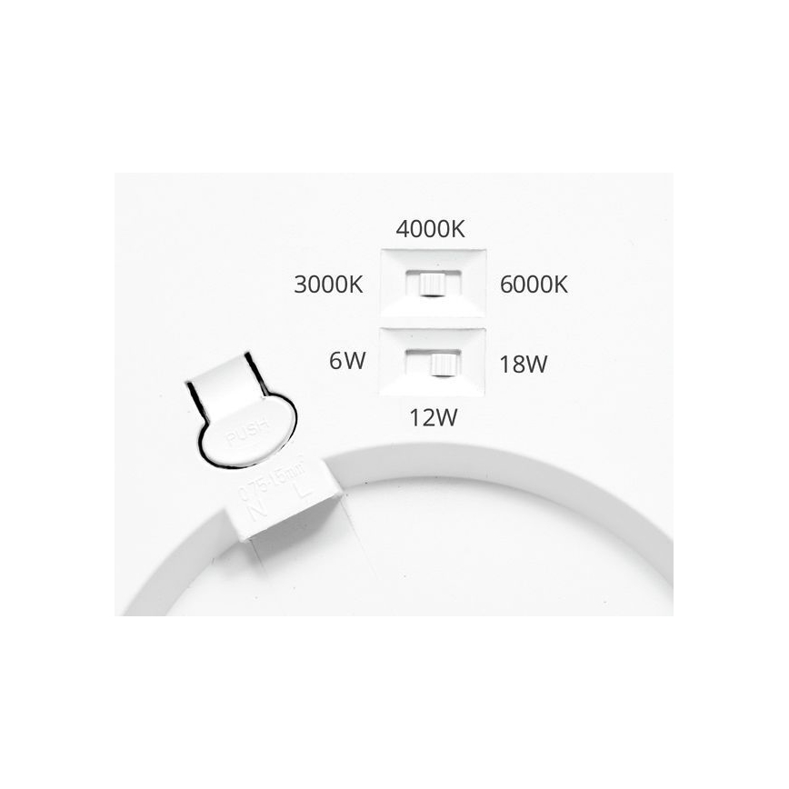 Panel LED regulable LEXA LED/6/12/18W/230V 3000/4000/6000K diá. 22,5 cm blanco