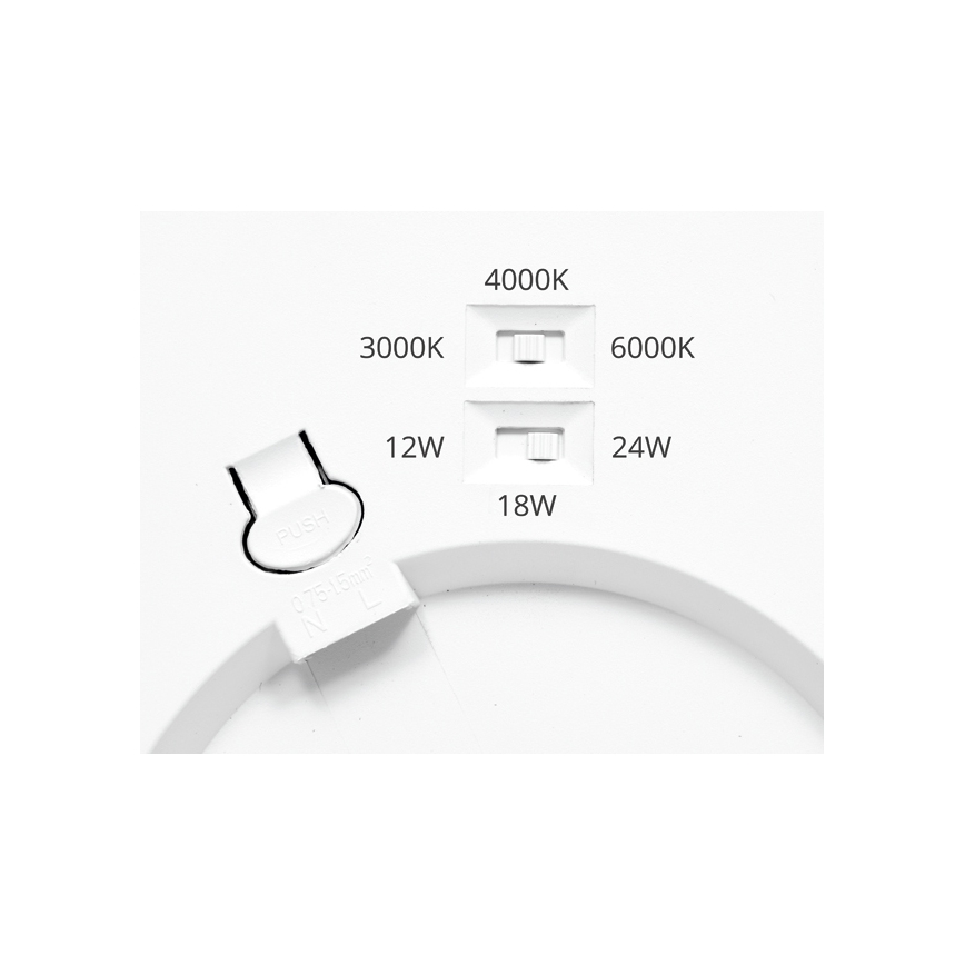 Panel LED regulable LEXA LED/12/18/24W/230V 3000/4000/6000K diá. 30 cm negro