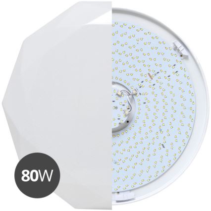 Plafón LED regulable DIAMANT LED/80W/230V + mando a distancia