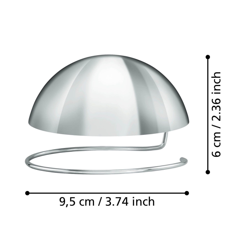 Eglo 11907 - Tapa esférica decorativa para bombilla G95 cromo brillante