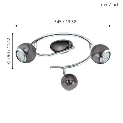 Eglo - Foco LED 3xGU10/3W LED