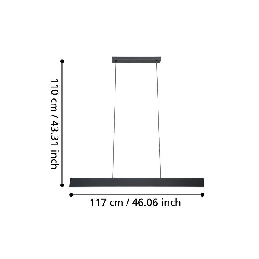 Eglo 31433 - LED RGBW Lámpara colgante regulable ANDREAS-Z LED/38W/230V 2700-6500K negro
