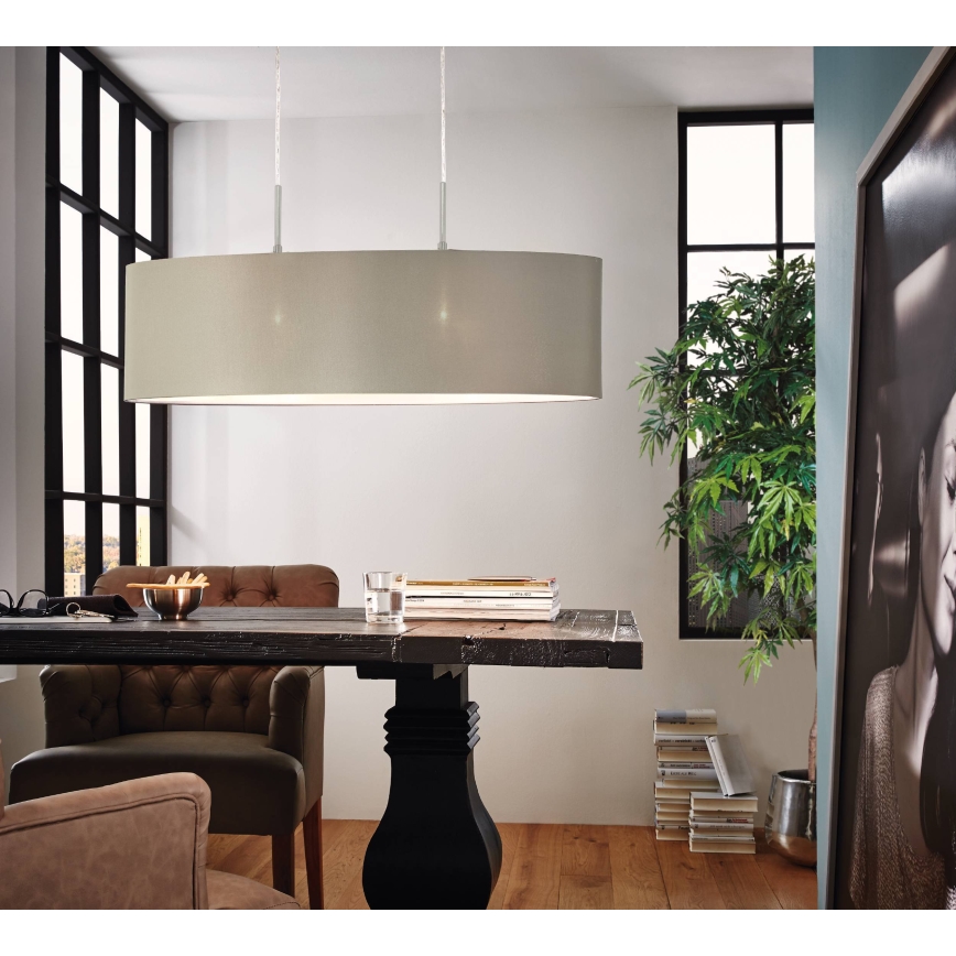 Eglo - Lámpara colgante 2xE27/60W/230V taupe