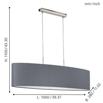 Eglo - Lámpara colgante 2xE27/60W/230V