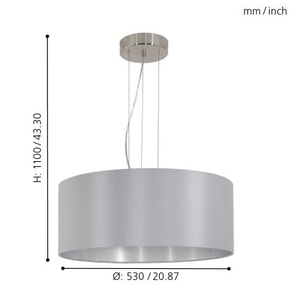 Eglo - Lámpara colgante 3xE27/60W/230V