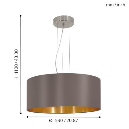 Eglo - Lámpara colgante 3xE27/60W/230V