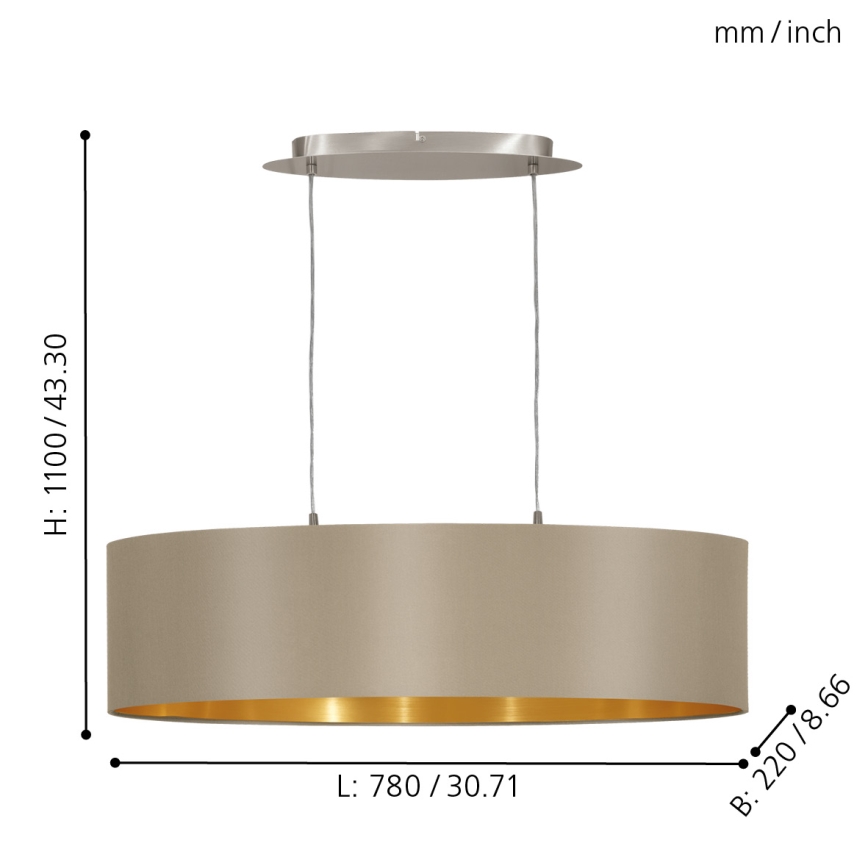 Eglo - Lámpara colgante 2xE27/60W/230V
