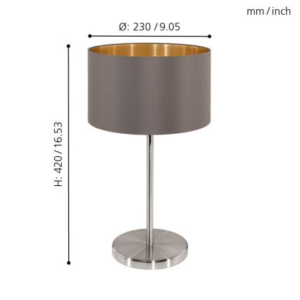 Eglo - Lámpara de mesa 1xE27/60W/230V