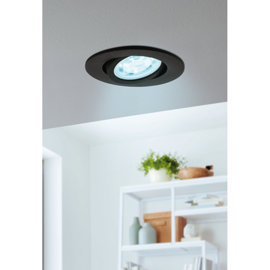 Eglo 31695 - LED RGBW Lámpara empotrable regulable SALICETO-Z LED/4,7W/230V 2700-6500K negro