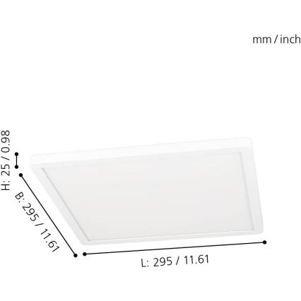 Eglo 31706 - Plafón LED RGBW regulable ROVITO-Z LED/14,6W/230V 2700-6500K negro