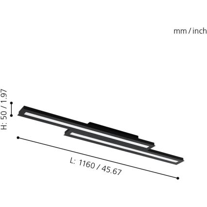 Eglo 31715 - Plafón LED RGBW regulable SALITERAS-Z LED/20,4W/230V 2700-6500K negro