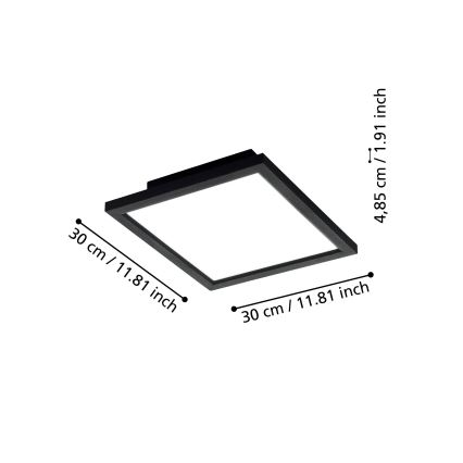 Eglo 31723 - Plafón LED regulable SALOBRENA-Z LED/15,3W/230V 2700-6500K negro