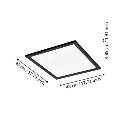 Eglo 31724 - Plafón LED regulable SALOBRENA-Z LED/21,5W/230V 2700-6500K negro