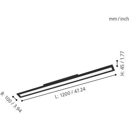 Eglo 31739 - Plafón LED regulable SALOBRENA-Z LED/33,5W/230V 2700-6500K negro