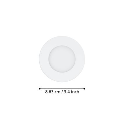 Eglo 31741 - SET 3x Lámpara empotrable de baño LED regulable FUEVA-Z 1xLED/2,8W/230V 2700-6500K IP44 blanco