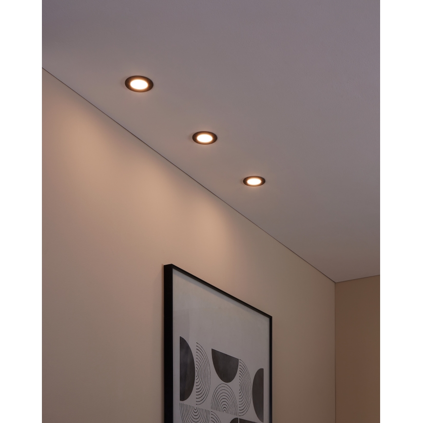 Eglo 31743 - SET 3x Lámpara empotrable de baño LED regulable FUEVA-Z 1xLED/2,8W/230V 2700-6500 IP44 negro
