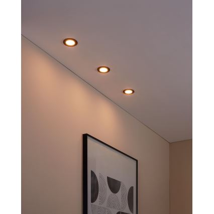 Eglo 31743 - SET 3x Lámpara empotrable de baño LED regulable FUEVA-Z 1xLED/2,8W/230V 2700-6500 IP44 negro