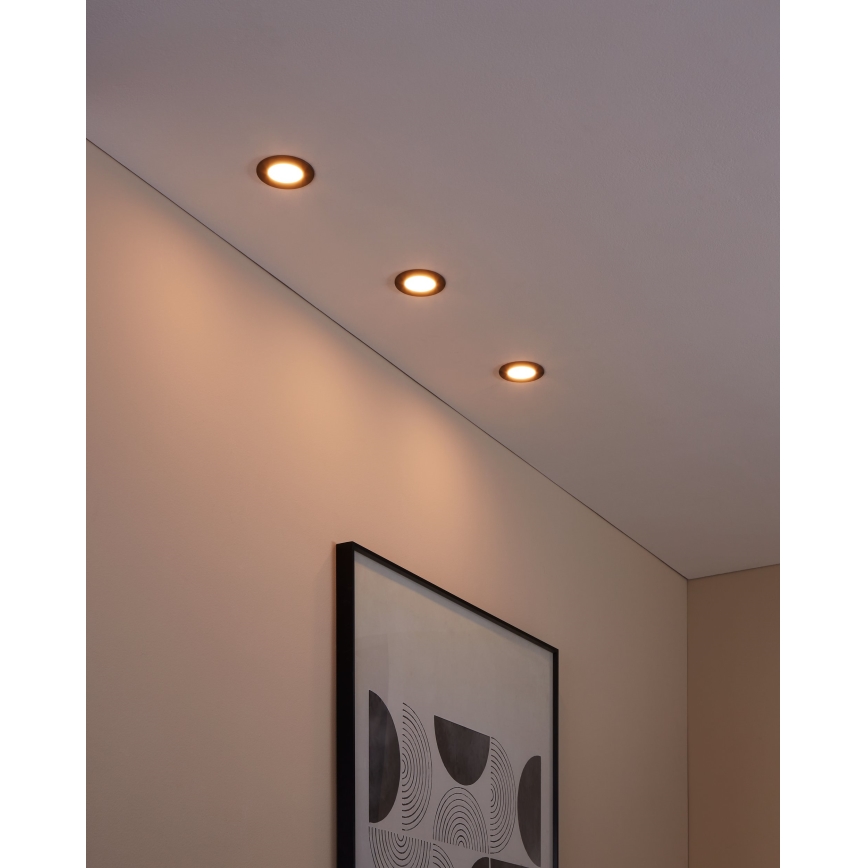 Eglo 31743 - SET 3x Lámpara empotrable de baño LED regulable FUEVA-Z 1xLED/2,8W/230V 2700-6500 IP44 negro