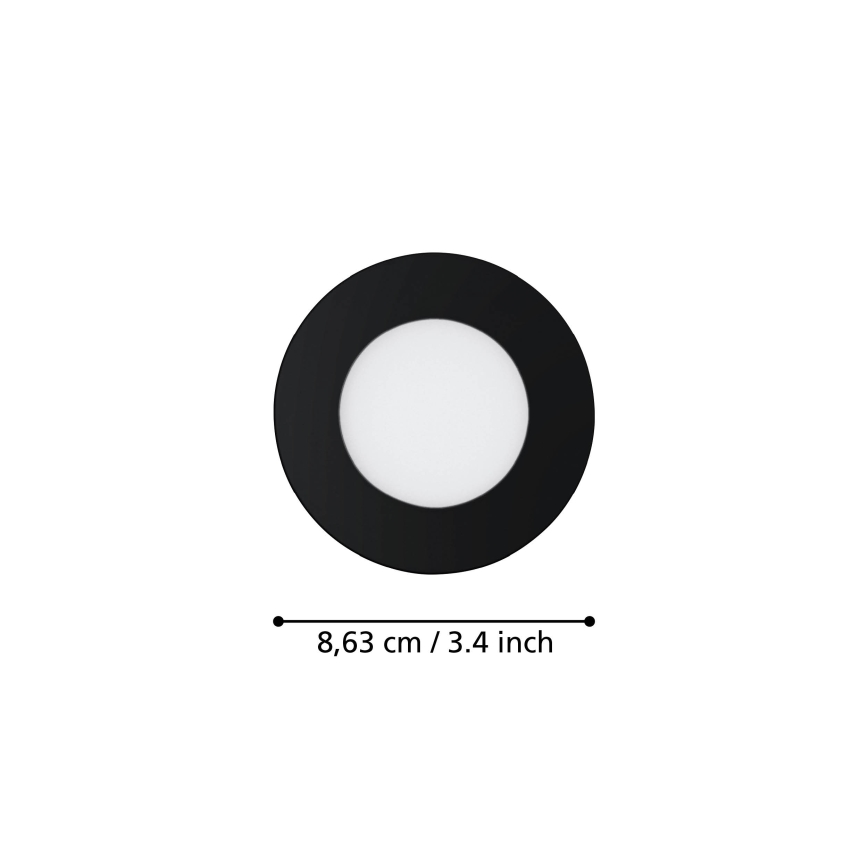 Eglo 31743 - SET 3x Lámpara empotrable de baño LED regulable FUEVA-Z 1xLED/2,8W/230V 2700-6500 IP44 negro