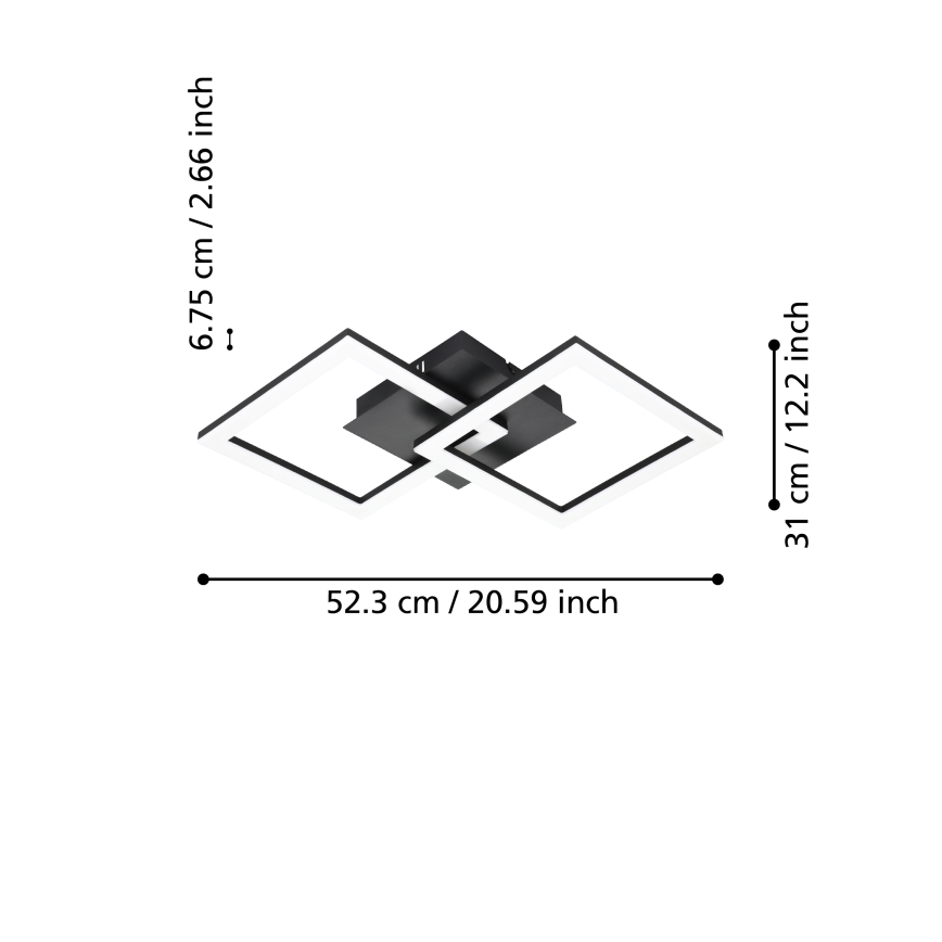 Eglo 31774 - Plafón LED regulable PARANDAY-Z LED/21,5W/230V 3000-6500K negro